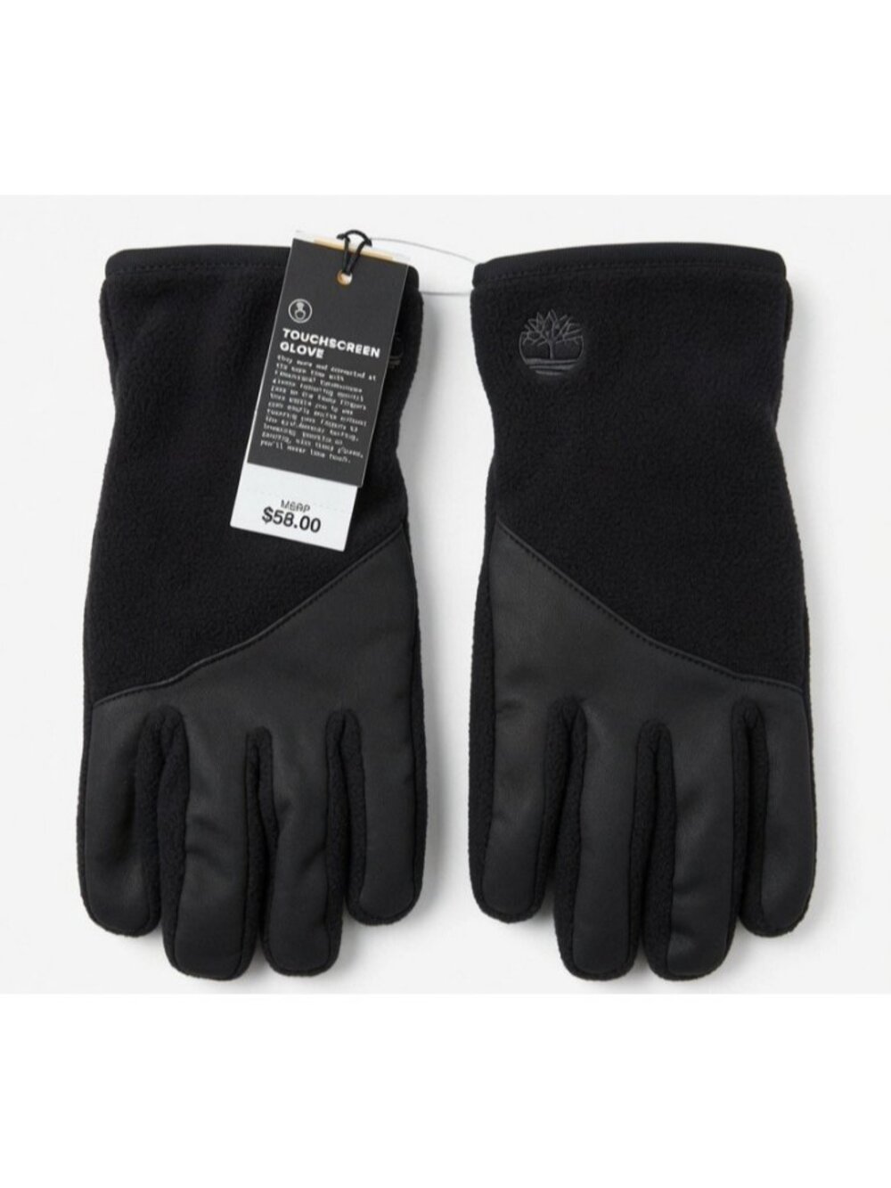 New Timberland Fleece Sport Touchscreen Gloves T1017384-001 Black Small / Medium